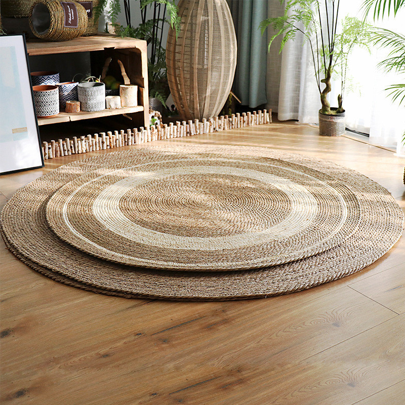 Nordic หวาย bulrush ฟางเชือกทอพรมพรมหรูหราสไตล์ร้านเสื้อผ้าห้องนั่งเล่น ...