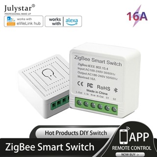 JULYSTAR Ewelink Zigbee 16a มินิสมาร์ทสวิตช์ Circuit Breaker Supporte 2-way Control Timer สวิตช์ไร้สายทำงานร่วมกับ Alexa Google Home