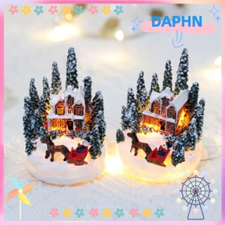 Daphs โคมไฟเรซิ่น รูปปราสาทคริสต์มาส ขนาดเล็ก หลากสี สําหรับตกแต่งบ้าน 2024