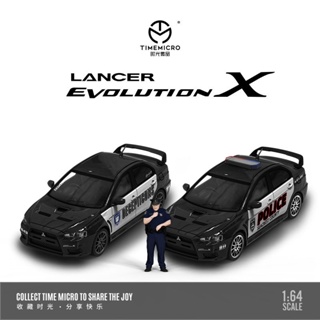 Time Micro 1: 64 Mitsubishi EVO Tenth Generation ของเล่นสะสม สําหรับเด็กผู้ชาย ตํารวจ โมเดล รถ ของเล่นเด็กผู้ชาย ของขวัญวันเกิด ตกแต่งบ้าน