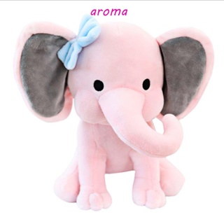 Aroma หมอนตุ๊กตานุ่ม รูปการ์ตูนช้าง ผ้าฝ้าย สําหรับตกแต่งบ้าน