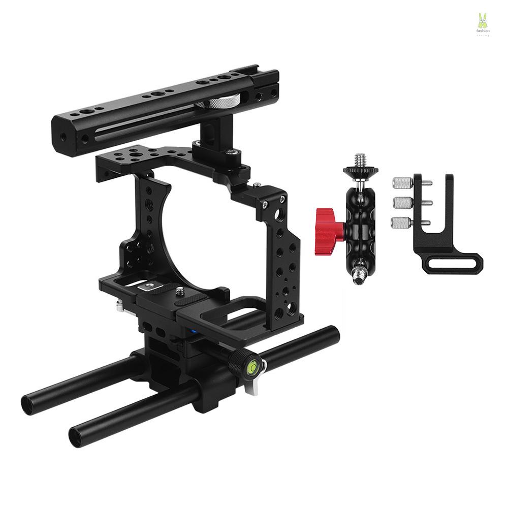 flt-andoer-กรงกล้อง-ที่จับด้านบน-ชุดแผ่นฐานก้าน-15-มม-ฟิล์มวิดีโอภาพยนตร์-กันสั่น-อลูมิเนียมอัลลอยด์-พร้อมอะแดปเตอร์แคลมป์เมาท์-cold-shoe-สําหรับ-a7ii-a7iii-a7s