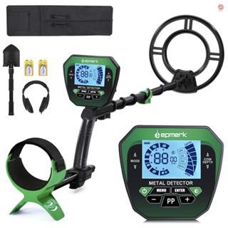 Lepmerk Metal Detector with Higher Accuracy, LCD Display, Adjustable Stem, 10 Search Coil, Coin &amp; Treasure Hunter, Green