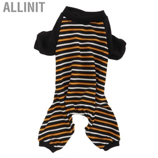 Allinit Dog Striped Pajamas Soft Flexible Comfortable Warm Sleepwear for Puppy Cats Daily Wear H