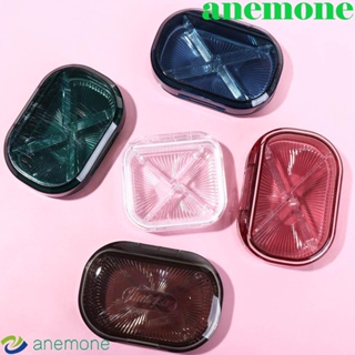 Anemone กล่องเก็บยา แบบมองไม่เห็น ขนาดเล็ก พร้อมแผ่นพาร์ติชัน สีพื้น