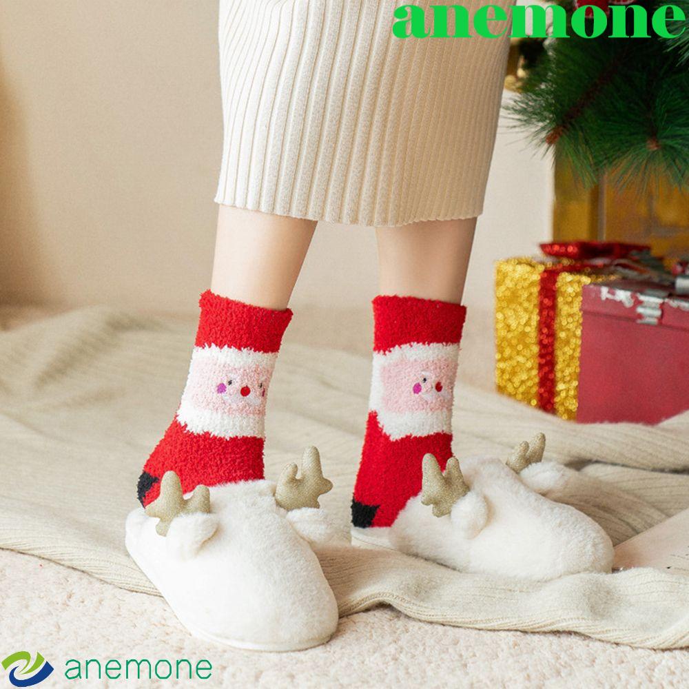anemone-ถุงเท้า-ผู้หญิง-อบอุ่น-ระบายอากาศ-ซานต้า-แฟชั่น-ออกแบบเป็ด-สไตล์เกาหลี-คริสต์มาส-ชุดชั้นใน