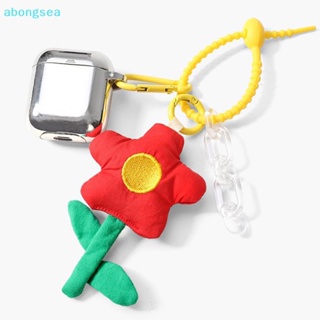 Abongsea พวงกุญแจ จี้ตุ๊กตาดอกไม้ แบบนิ่ม เครื่องประดับ สําหรับห้อยกระเป๋าเป้สะพายหลัง