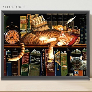 ชุดงานจิตรกรรมเม็ดบีด ทรงเพชรกลม รูปแมว 5D ขนาด 40x30 ซม. สําหรับตกแต่งบ้าน DIY [alloetools.th]