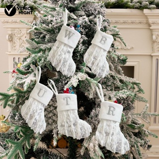 [VNMX] ถุงเท้าถัก ปักลายตัวอักษร แฮนด์เมด ใช้ซ้ําได้ สําหรับตกแต่งต้นคริสต์มาส เทศกาลคริสต์มาส เอเชียตะวันออกเฉียงใต้