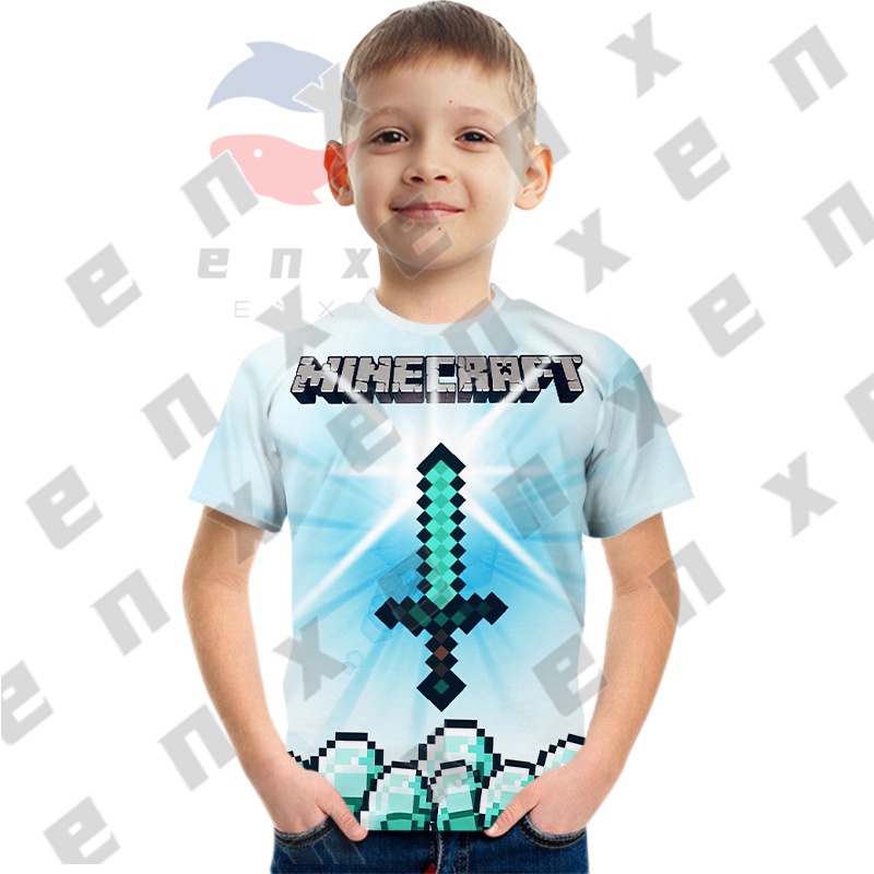 minecraft-เสื้อยืดลําลอง-แขนสั้น-พิมพ์ลายการ์ตูนดาบเพชร-คริสต์มาส-3d-แฟชั่นใหม่-สําหรับผู้ชาย-และผู้หญิง