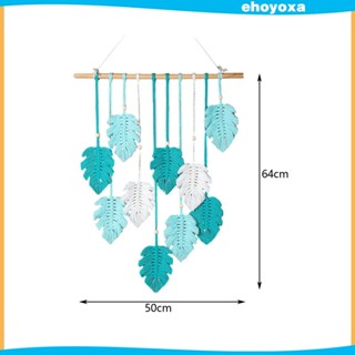 [Ehoyoxa] พู่แขวนผนัง ลายใบไม้ มาคราเม่ สไตล์โบโฮ สําหรับตกแต่งบ้าน ห้องนั่งเล่น