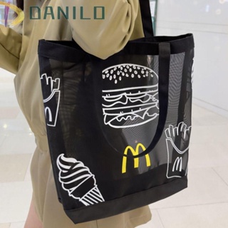 Danilo กระเป๋าถือ กระเป๋าเครื่องสําอาง ผ้าไนล่อน พิมพ์ลายตัวอักษร น้ําหนักเบา จุของได้เยอะ สําหรับผู้หญิง