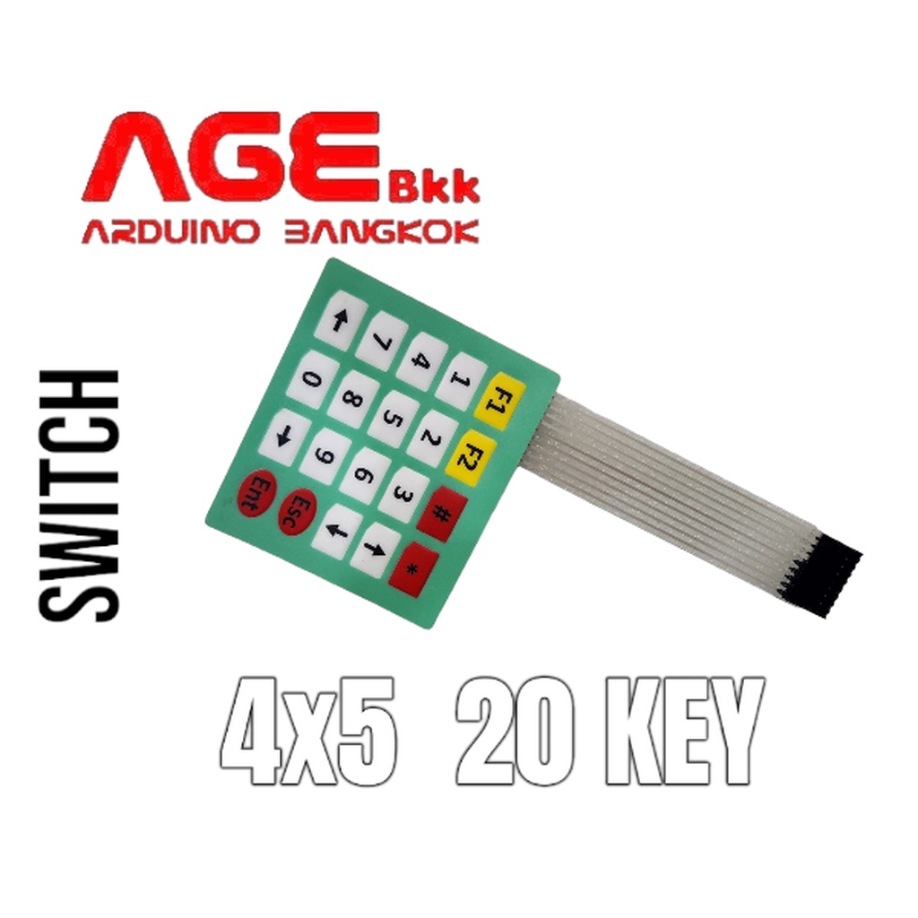 Membrane Matrix Keypad 4x5 Arduino คีย์แพด ปุ่มกด 20 KEY | Shopee Thailand