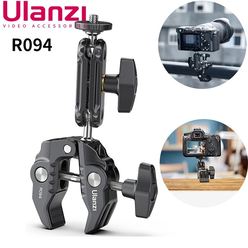 Ulanzi R094 SLR Camera Magic Arm Ball Head with Crab Claw Clip ...