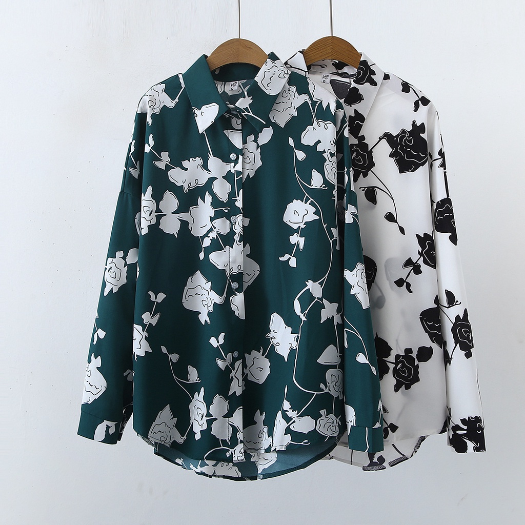 เสื้อเชิ้ตแขนยาว-พิมพ์ลายดอกไม้-ทรงหลวม-เข้ากับทุกการแต่งกาย-สไตล์ฮ่องกงเรโทร-สําหรับผู้หญิง