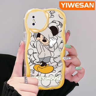 เคสโทรศัพท์มือถือ ซิลิโคนใส กันกระแทก ลายการ์ตูนมิกกี้เมาส์ สีครีม สําหรับ iPhone X Xs Xr Xs Max