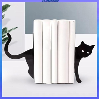 [Flameer2] ชั้นวางหนังสือ รูปแมว โลหะ สีดํา สําหรับคนรักหนังสือ ของขวัญ