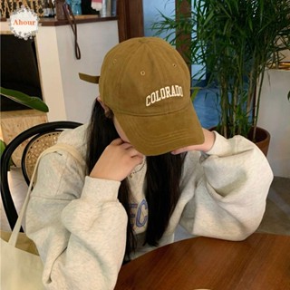 หมวกกีฬา ผ้าฝ้าย ปักลายตัวอักษร แบบเรียบง่าย แฟชั่นสไตล์เกาหลี สําหรับเด็กผู้หญิง