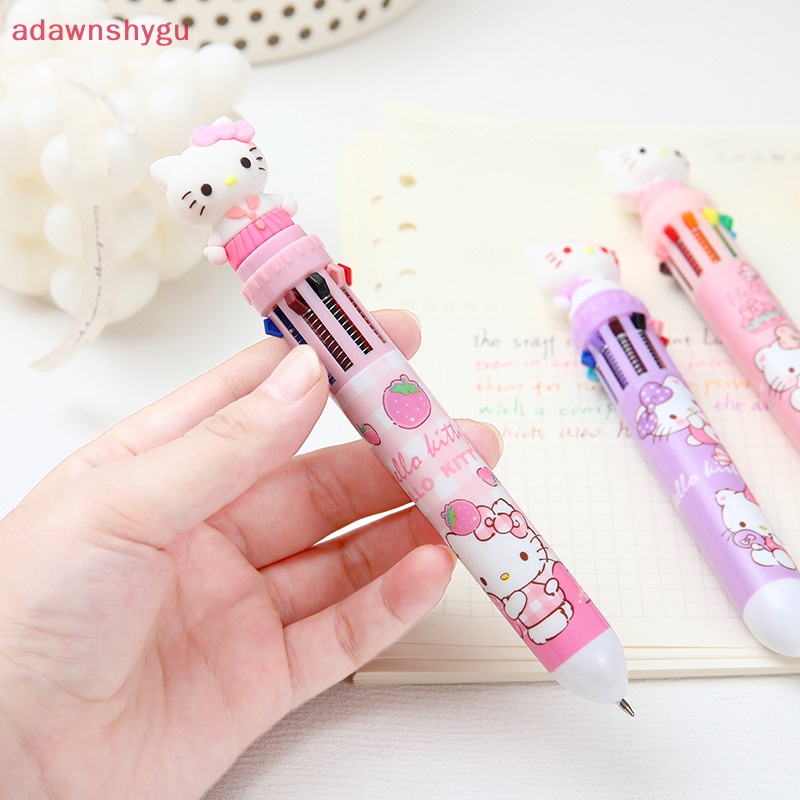 adagu-sanrio-kawaii-hello-kitty-ปากกาลูกลื่น-10-สี-สําหรับโรงเรียน-สํานักงาน-เครื่องเขียน-ของขวัญ-th