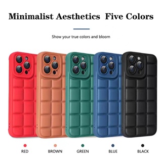 Casing iPhone 6 7 8 6S SE 6+ 6S+ 6s 7+ 8+ 6s+ Plus X XS XR xs MAX 11 11pro Candy Color 3D Square Block Ins Fashion Full package fine hole anti-slip TPU Soft Phone Case 1FG 01
