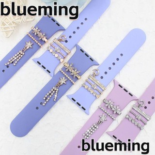 Blueming2 เครื่องประดับสายนาฬิกาข้อมือ เข็มกลัดเพชร แหวนตกแต่ง สร้อยข้อมือแฟชั่น สายรัดข้อมือโลหะ สําหรับ iwatch