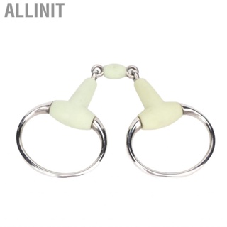 Allinit Stainless Steel Horse Bit Apple Flavor Rubber Wrapped Mouth Snaffle for Hours Training Racing