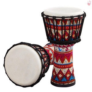 เครื่องดนตรีกลองแอฟริกัน Djembe Y-8 นิ้ว แบบพกพา สีสันสดใส