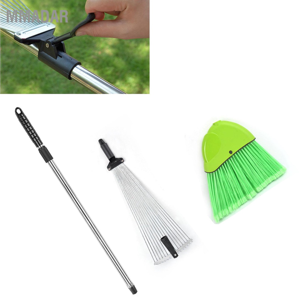 MMADAR Leaf Rake ไม้กวาดชุด Fallen Leaves Retractable สแตนเลส YARD ...