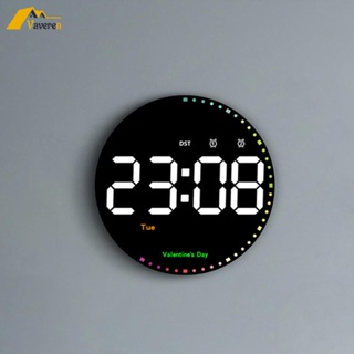 [Vaveren] นาฬิกาดิจิทัลอิเล็กทรอนิกส์ หน้าจอขนาดใหญ่ แสดงวันที่ ความสว่างอัตโนมัติ พร้อมรีโมตคอนโทรล สําหรับตกแต่งบ้าน ห้องนอน