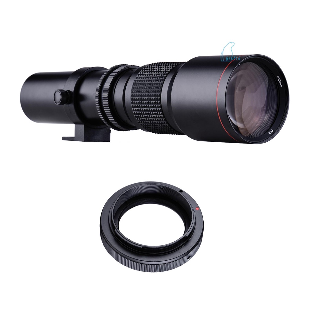 Versatile Super Telephoto Lens + Adapter Ring Kit for Canon DSLR Camera