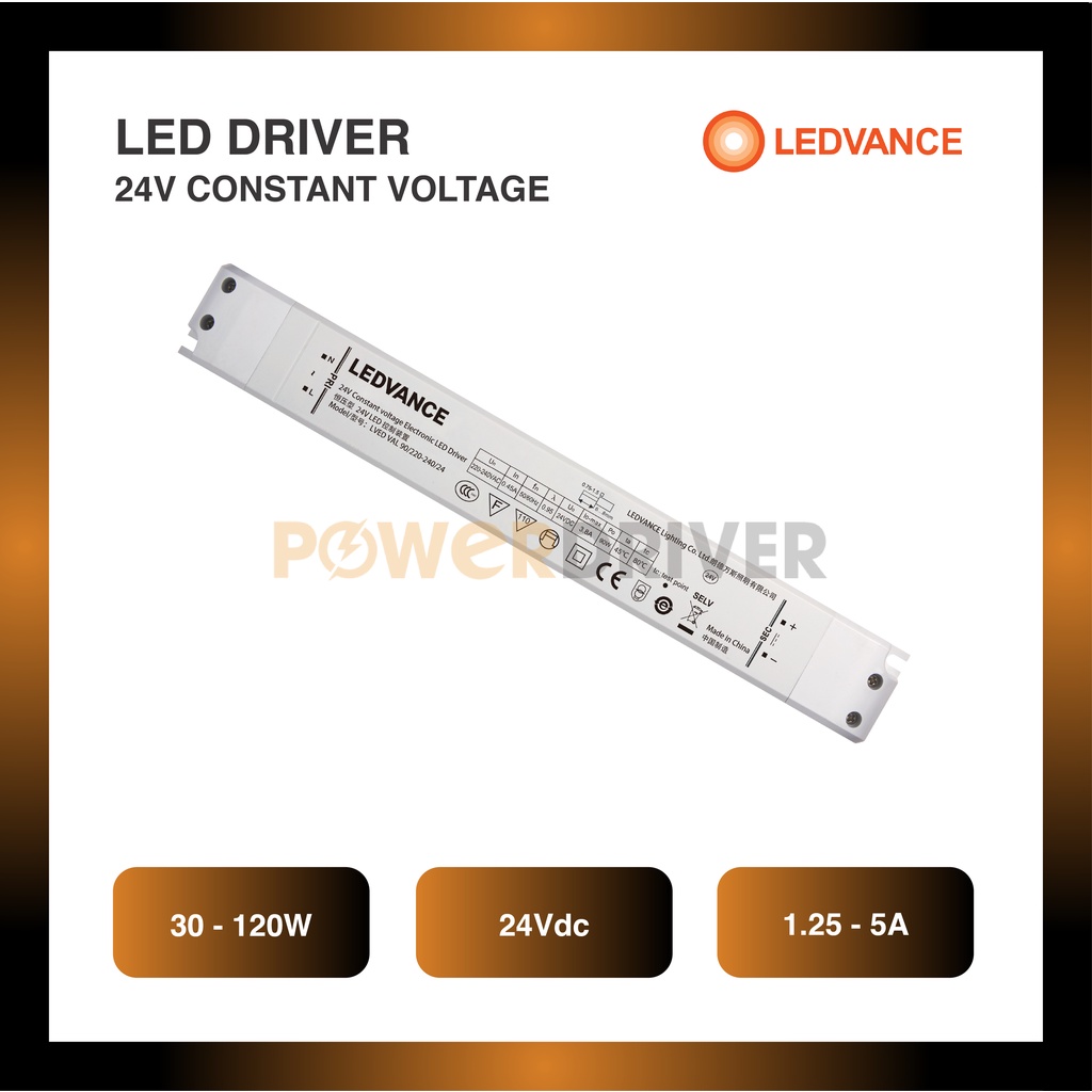 Ledvance LED Driver 24V แหล่งจ่ายไฟแรงดันไฟฟ้าคงที่ 30-120W | Shopee ...