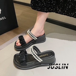 JUSLIN   รองเท้าแตะผู้หญิง ส้นแบน ใส่สบาย สไตล์เกาหลี รองเท้าแฟชั่น 2023 ใหม่  พิเศษ ins Stylish Korean Style B98G0Z2 37Z230910