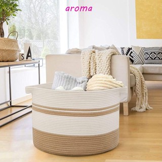 Aroma ตะกร้าซักผ้า ความจุขนาดใหญ่ สําหรับปิกนิก ของเล่นเด็ก ซักรีด ขัดขวาง ตกแต่งบ้าน ออแกไนเซอร์ ตู้เก็บของ