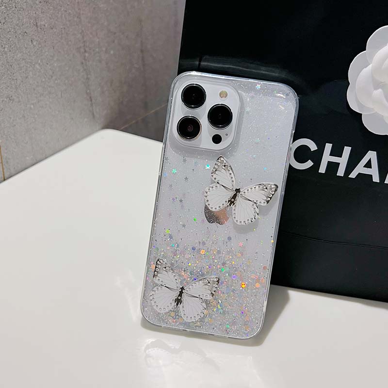 เคสโทรศัพท์มือถือ-ซิลิโคนนิ่ม-ปิดด้านหลัง-ลายผีเสื้อ-ท้องฟ้ากลางคืน-หรูหรา-สําหรับ-iphone-15-plus-pro-max