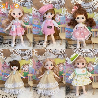 ของเล่นตุ๊กตา 16 ซม. สําหรับตุ๊กตา 1/8 Bjd น่ารัก แฟชั่น เด็กผู้หญิง เด็กผู้ชาย พร้อมหมวก เสื้อผ้า ครบชุด แต่งตัว ของเล่นเด็ก ของขวัญวันเกิด OAWD