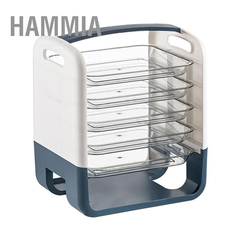 hammia-สี่ชั้นจานเตรียมแผ่นลิ้นชักพลาสติกผักเตรียมrack-kitchen-storage-rack