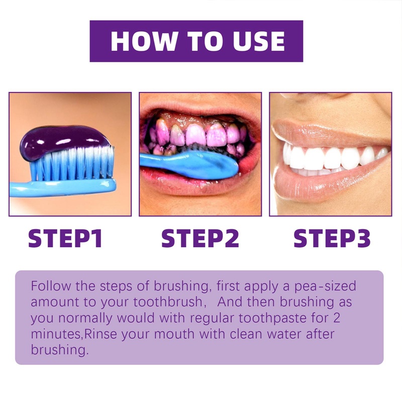 ยาสีฟันสีม่วง-สําหรับฟอกสีฟัน-เซรั่มแก้ไขสีฟัน-โฟม-ยาสีฟันสีม่วง-กําจัดคราบ