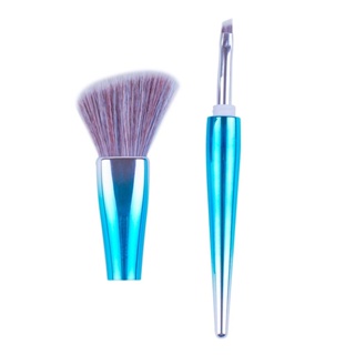 NEE CARA 2-TONE ANGLED CONT BRUSH &amp; EYEBROW BRUSH (N754) : neecara นีคาร่า แปรง ปัดแก้ม ขนนุ่ม x 1 ชิ้น abcmall