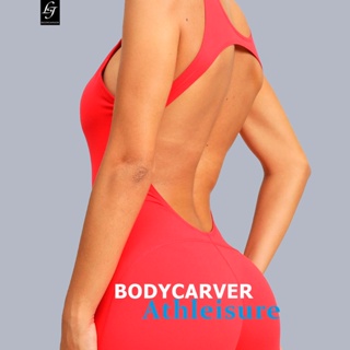 Bodycarver Athleisure ชุดบอดี้สูท วันพีช ผู้หญิง เบาะโยคะ จั๊มสูท ยืดหยุ่นสูง ลําลอง การฝึกอบรมทางอากาศ โยคะ บอดี้สูท