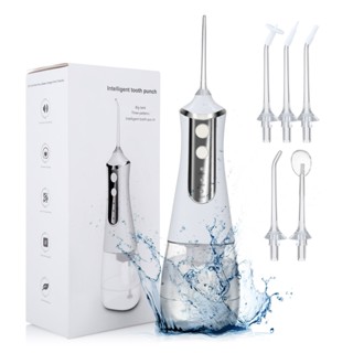 เครื่องขัดฟันพลังน้ำ Oral Irrigator water flosser 300ml แถม 4 หัวฉีด เครื่องฉีดน้ำทำความสะอาดฟัน 120PSI IPX7