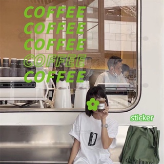 Coffee สติกเกอร์ตัวอักษรภาษาอังกฤษ กันชน สําหรับติดตกแต่งกระจก หน้าต่าง ประตู ร้านกาแฟ
