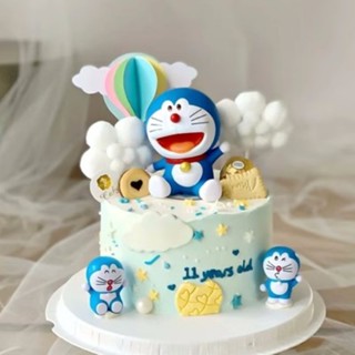 ตุ๊กตาการ์ตูนโดราเอมอน Kawaiyi Doraemon ขนาด 10 ซม. มี 2 แบบ สําหรับตกแต่งเค้กวันเกิดเด็ก