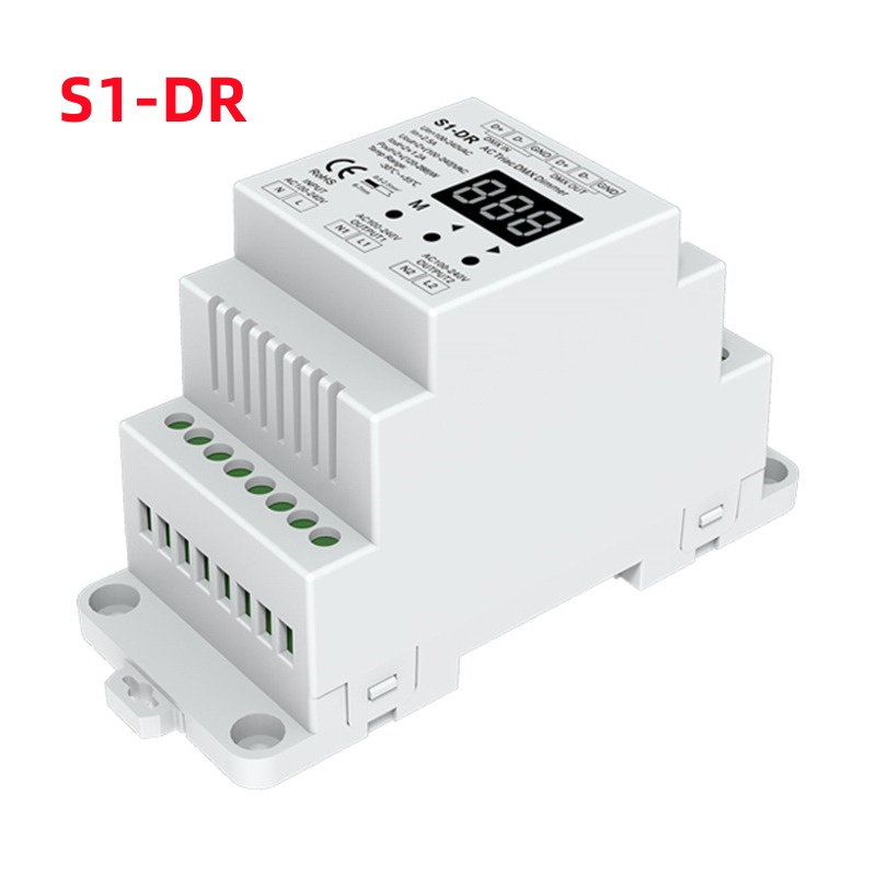 รางหรี่ไฟ Led S1-DR DIN 2 ช่อง AC Triac DMX DMX DMX 512 AC 110V- 220V ...