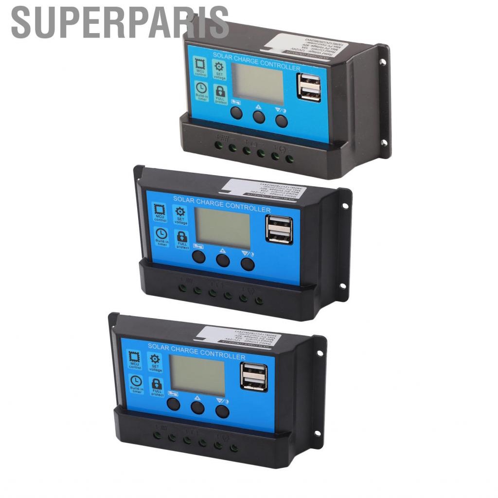 Superparis MPPT Solar Panel Controller LCD Display Smart Charge ...