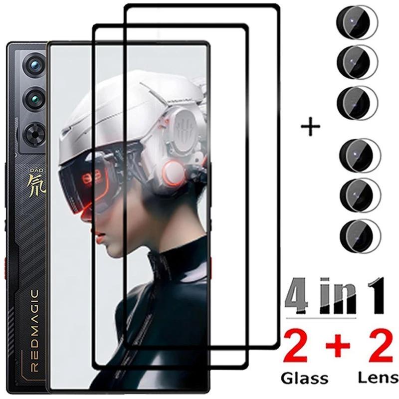 ฟิล์มกระจกนิรภัยกันรอยหน้าจอ เลนส์กล้อง 4in1 สําหรับ ZTE Nubia Red ...