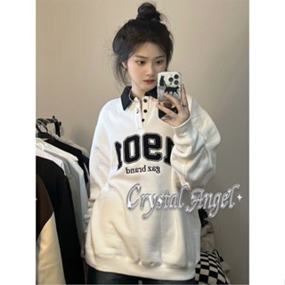 Crystal เสื้อผ้าผู้ญิง แขนยาว เสื้อฮู้ด คลุมหญิง สไตล์เกาหลี แฟชั่น A28J1CG 35Z230901