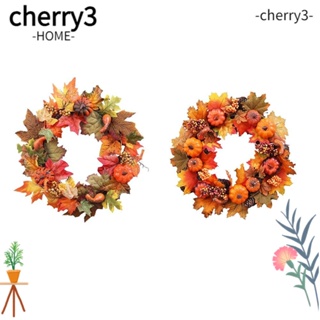 Cherry3 พวงหรีดใบเมเปิ้ล สําหรับตกแต่งปาร์ตี้ฮาโลวีน ฤดูใบไม้ร่วง