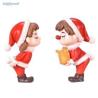 Bdgf ตุ๊กตาฟิกเกอร์คู่รักคริสต์มาส ขนาดเล็ก DIY สําหรับตกแต่งสวน 2 ชิ้น