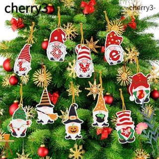 Cherry3 จี้พลอยเทียม รูปกล่องของขวัญ 5D DIY สําหรับตกแต่งคริสต์มาส 10 12 ชิ้น