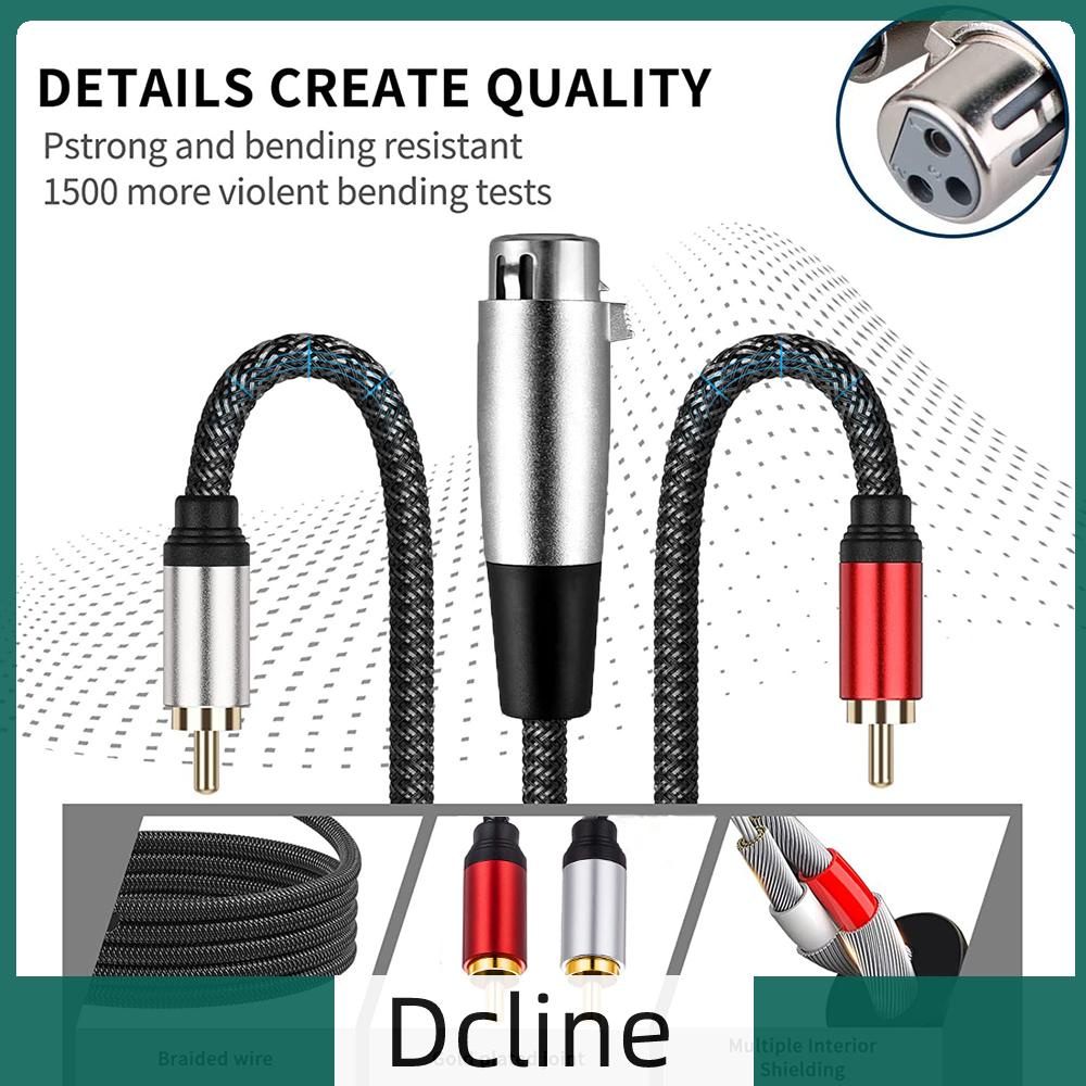 dcline-th-สายเคเบิลแยกสัญญาณเสียง-xlr-เป็น-2-rca-y-xlr-เป็น-2-rca